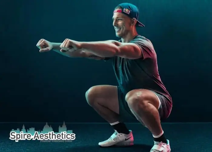 Image of man build leg muscle Caversham through exercise