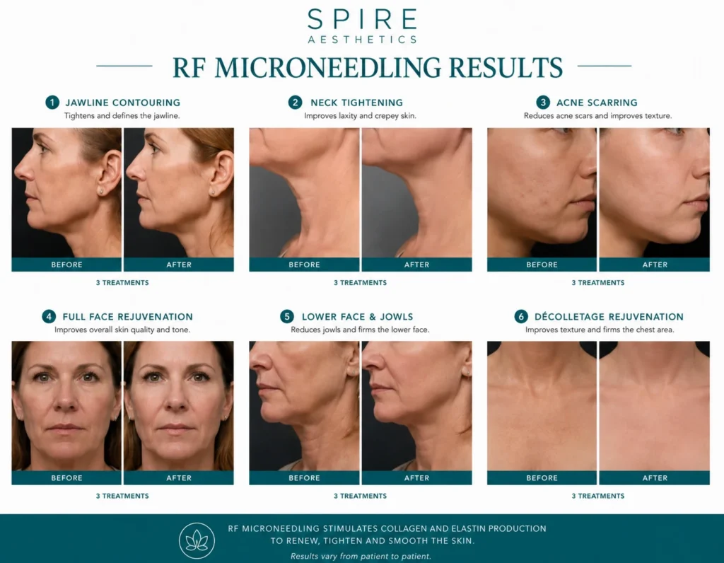 RF Microneedling Skin tightening Caversham results